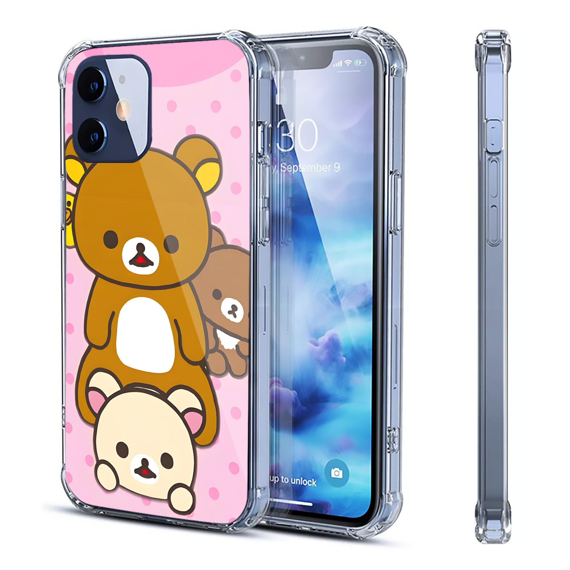 （画像用） リラックマ リラックマ キイロイトリ Rilakkuma Korilakkuma Kiiroitori 【iPhone 12シリーズ対応】透明スマホケース（クリアソフトケース）